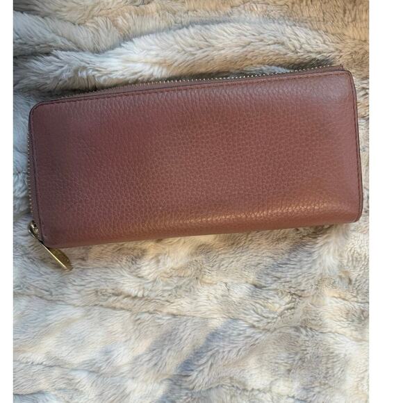 Michael Kors Jet Set Large Three Quarter Zip Leather Wallet - Dusty Rose - Picture 5 of 13